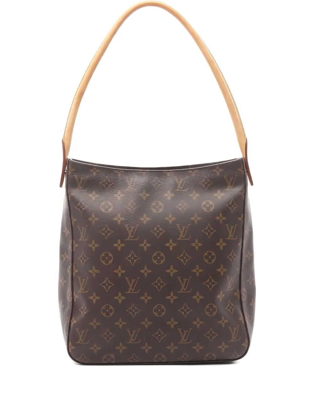 Pre-owned Louis Vuitton 2002 Looping Gm Monogram Shoulder Bag In Brown