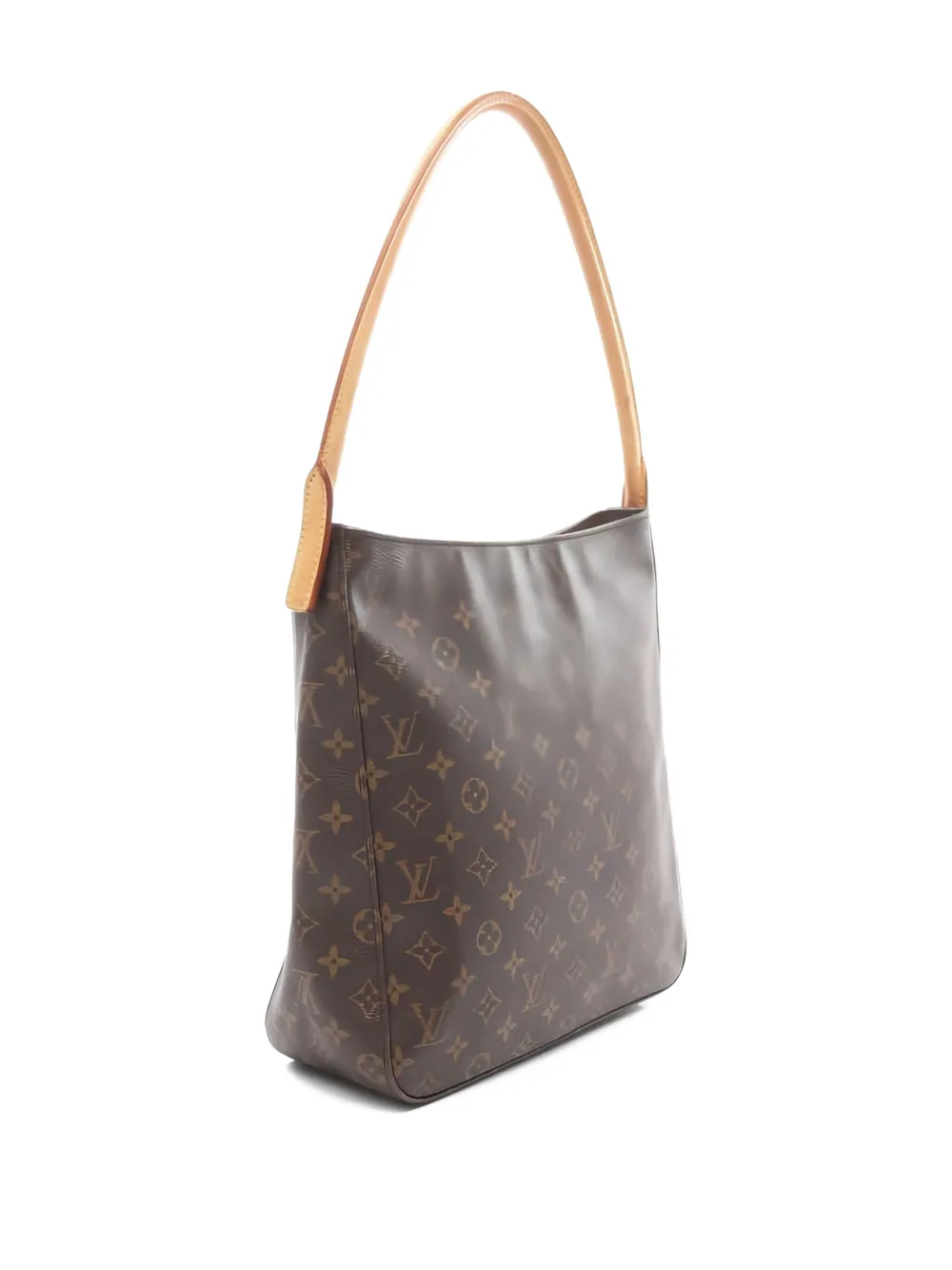 Pre-owned Louis Vuitton 2002 Looping Gm Monogram Shoulder Bag In Brown