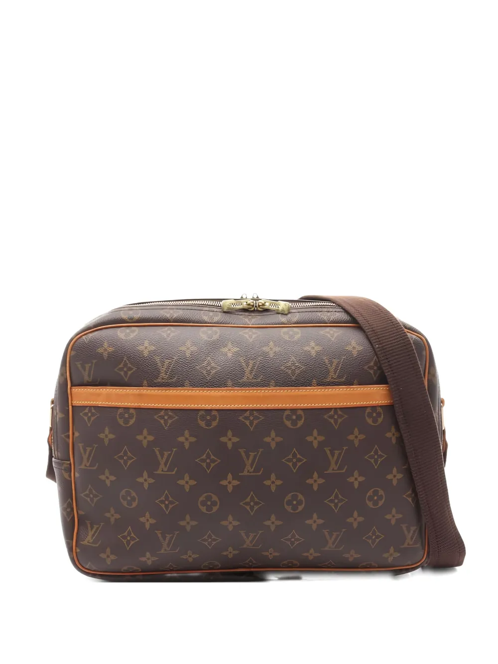 Pre-owned Louis Vuitton 2000 Monogram Reporter Shoulder Bag In Brown