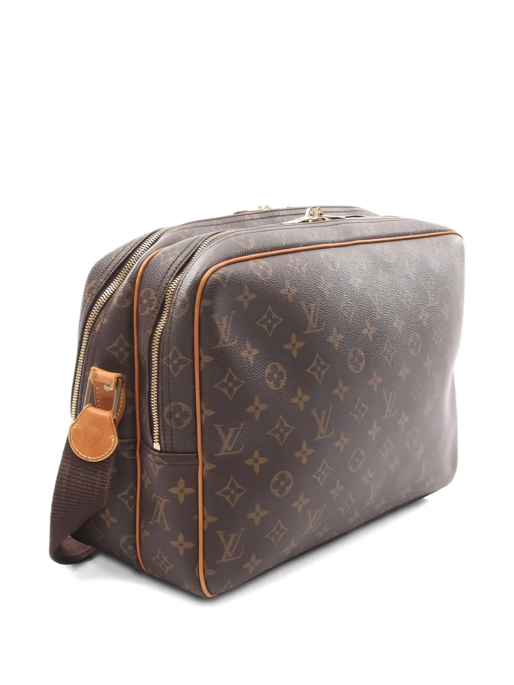 Pre-owned Louis Vuitton 2000 Monogram Reporter Shoulder Bag In Brown