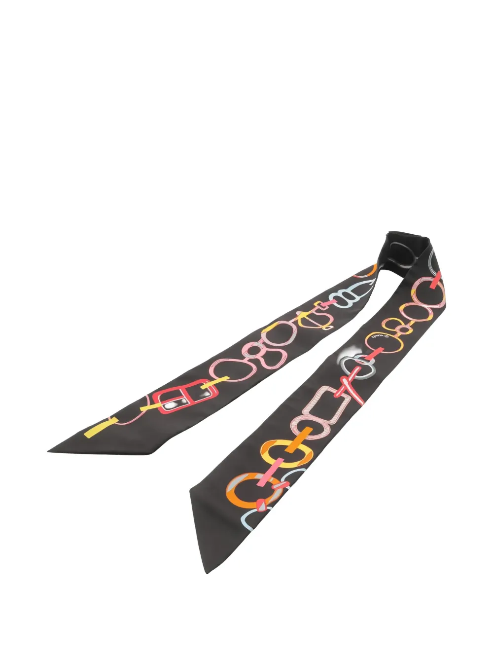 Pre-owned Hermes 2020s Do Re Boucles Ribbon Scarf In Black