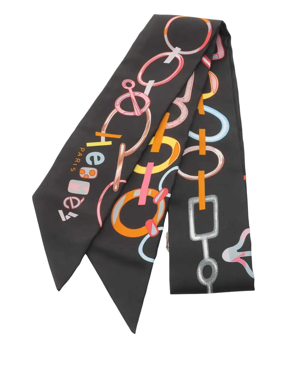 Pre-owned Hermes 2020s Do Re Boucles Ribbon Scarf In Black