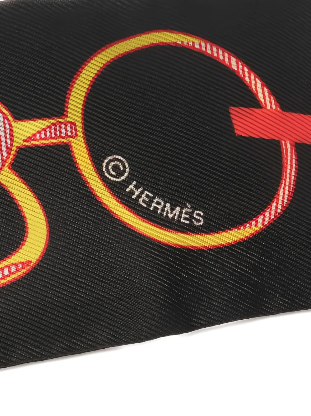 Pre-owned Hermes 2020s Do Re Boucles Ribbon Scarf In Black