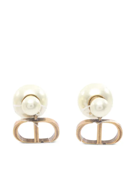 Christian Dior Pre-Owned 2010s CD logo faux-pearl earrings