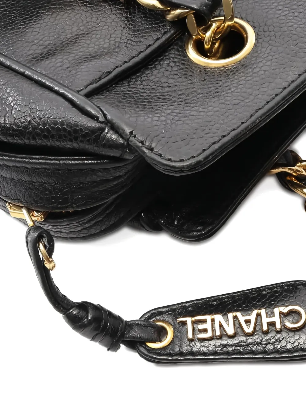 Pre-owned Chanel 1996-1997 Coco Mark Chain Shoulder Bag In Black