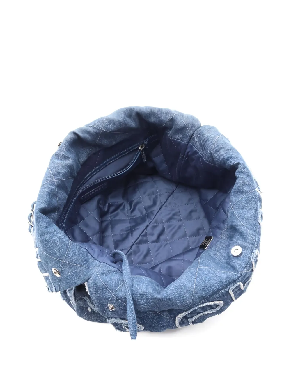 Pre-owned Chanel 2021s Small  22 Denim Shoulder Bag In Blue