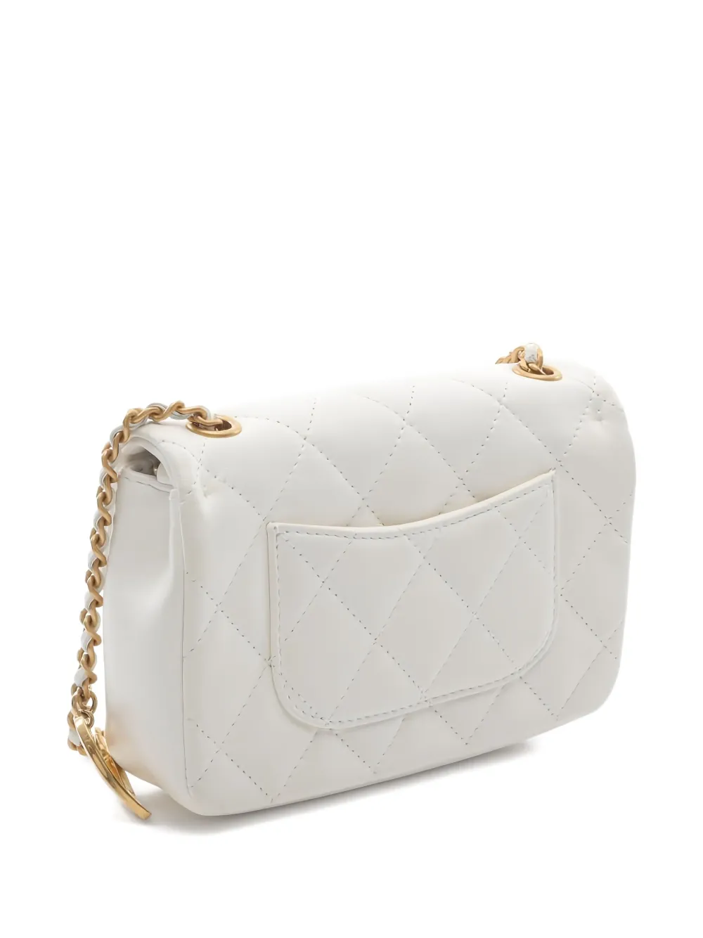 Pre-owned Chanel 2021 Classic Flap Shoulder Bag In White