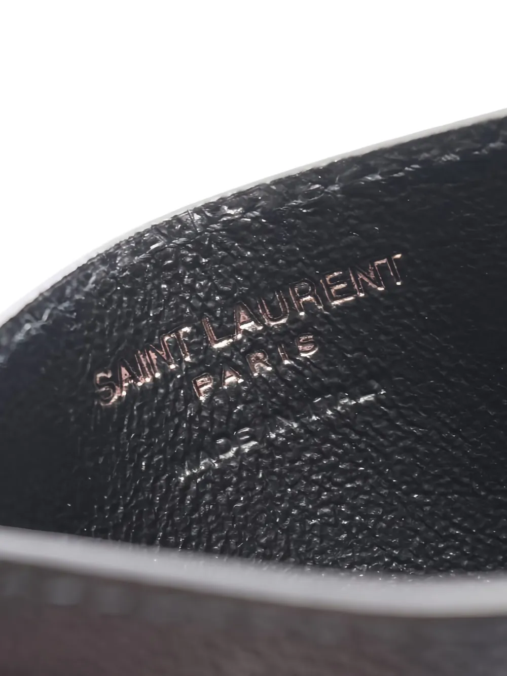 Pre-owned Saint Laurent 2020s Cassandra Logo Card Case In Black