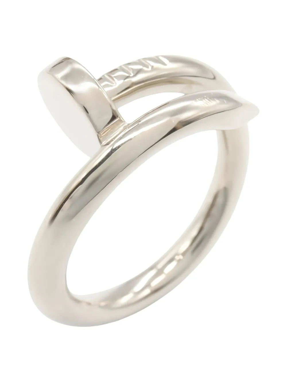 Pre-owned Cartier 2010s 18k White Gold Justo Ann Kuru Ring In Silver