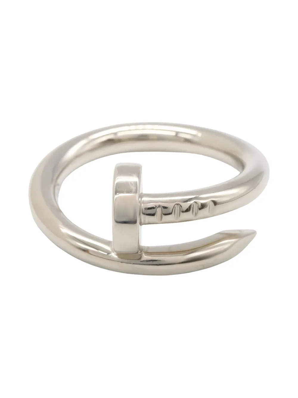 Pre-owned Cartier 2010s 18k White Gold Justo Ann Kuru Ring In Silver