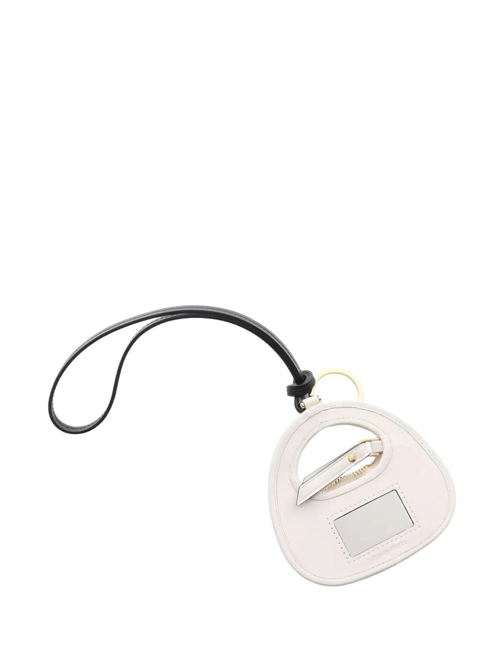 Pre-owned Miu Miu 2020s Wander Bag Charm Key Ring Accessories In White