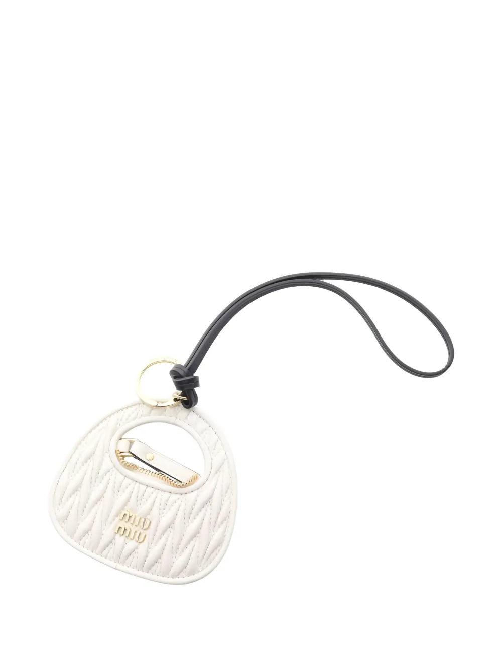 Pre-owned Miu Miu 2020s Wander Bag Charm Key Ring Accessories In White