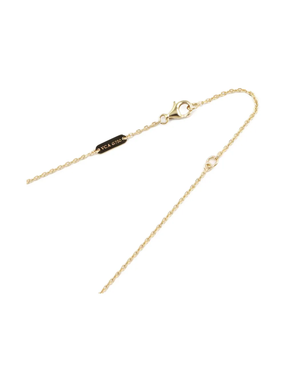 Pre-owned Van Cleef & Arpels 2010s 18k Yellow Gold Alhambra Diamonds Necklace