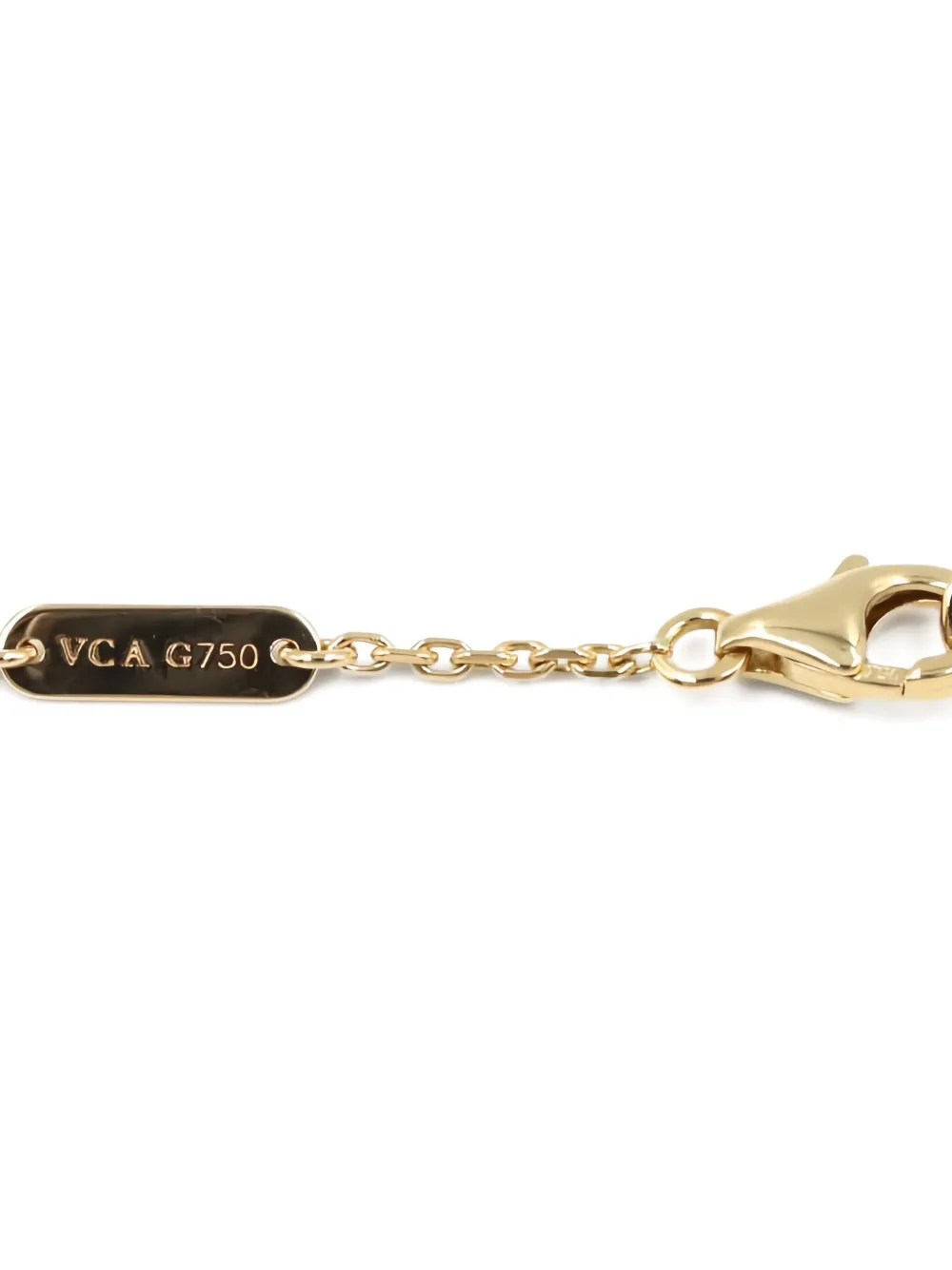 Pre-owned Van Cleef & Arpels 2010s 18k Yellow Gold Alhambra Diamonds Necklace