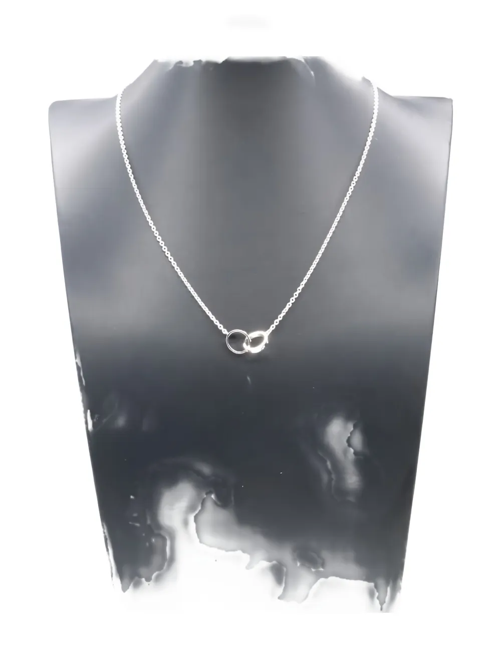Pre-owned Cartier 2010s 18k White Gold Baby Love Interlocking Necklace In Silver