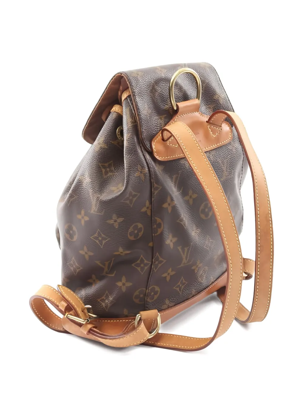 Pre-owned Louis Vuitton Montsouris Monogram Mm Backpack In Brown