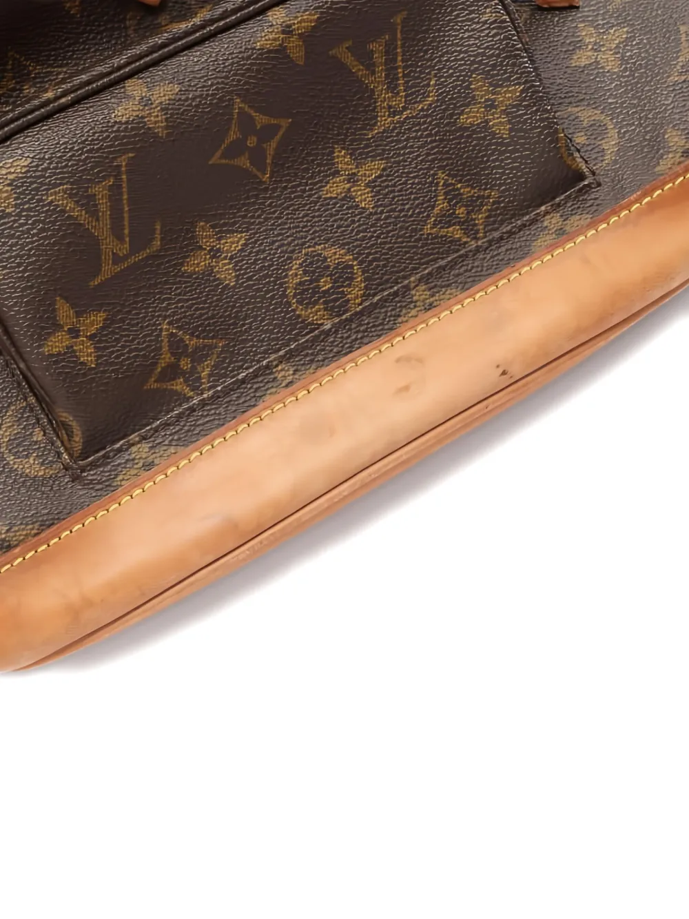 Pre-owned Louis Vuitton Montsouris Monogram Mm Backpack In Brown