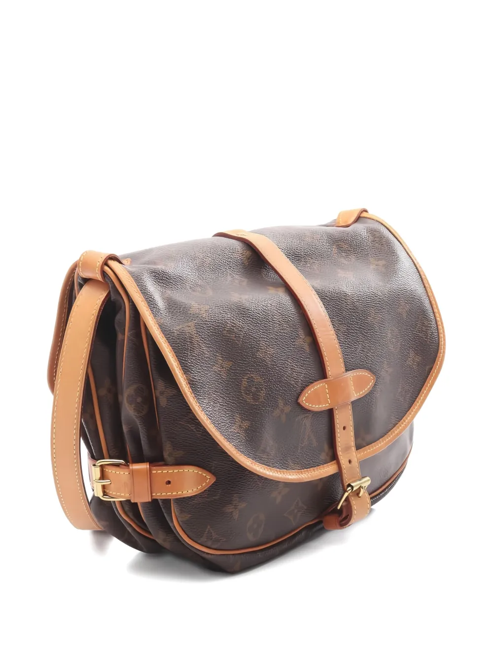 Pre-owned Louis Vuitton 1999 Saumur 30 Monogramcrossbody Bag In Brown