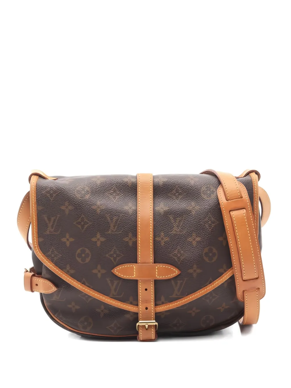 Pre-owned Louis Vuitton 1999 Saumur 30 Monogramcrossbody Bag In Brown