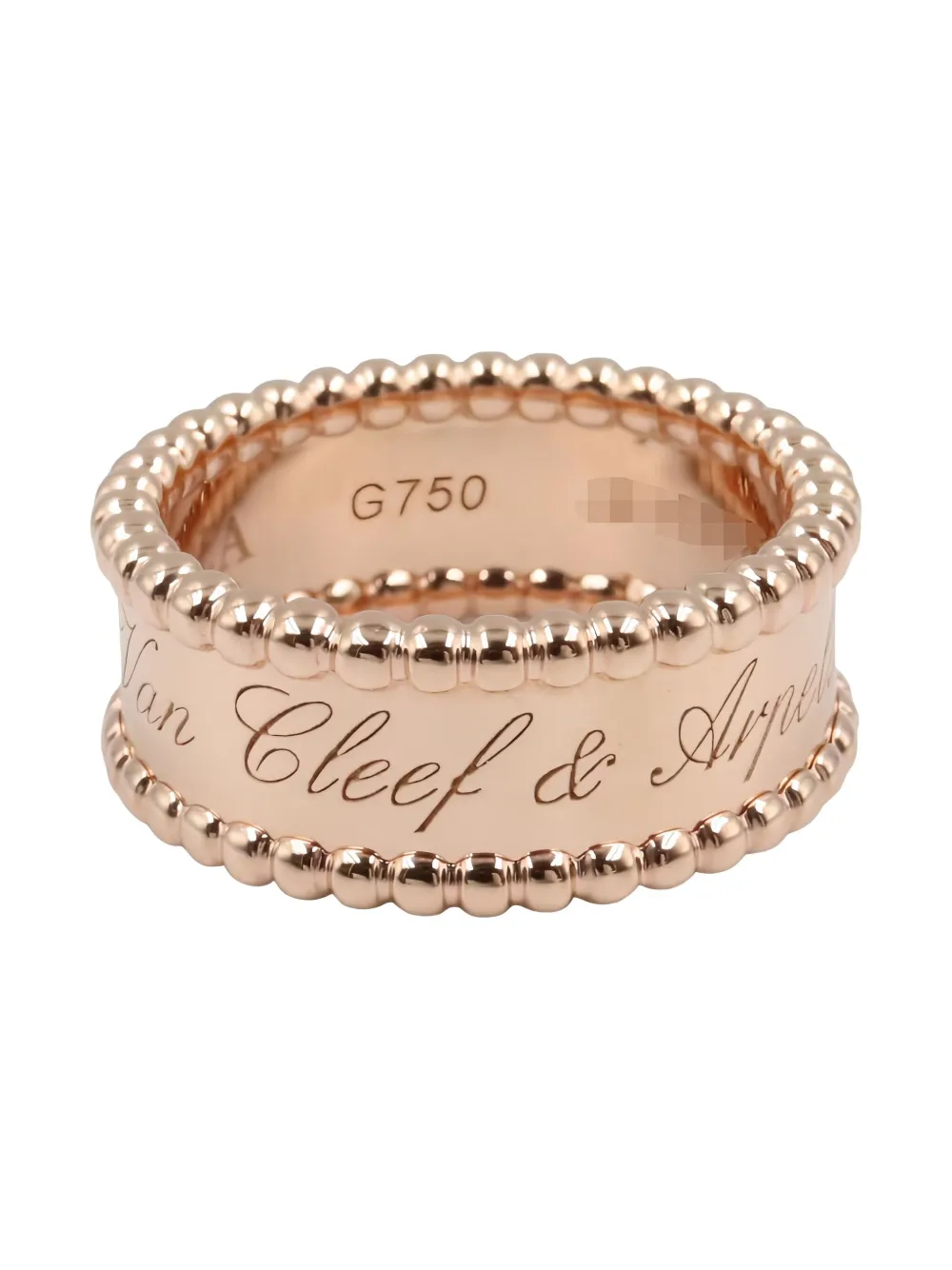 Pre-owned Van Cleef & Arpels 2010s Perlée Senior Tutor Ring In Gold