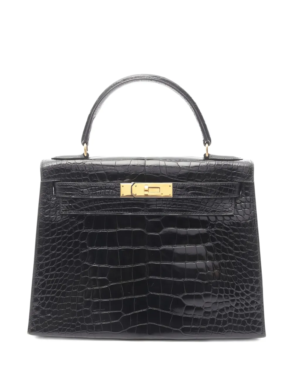 Pre-owned Hermes 1991 Kelly 28 Tote Bag In Black
