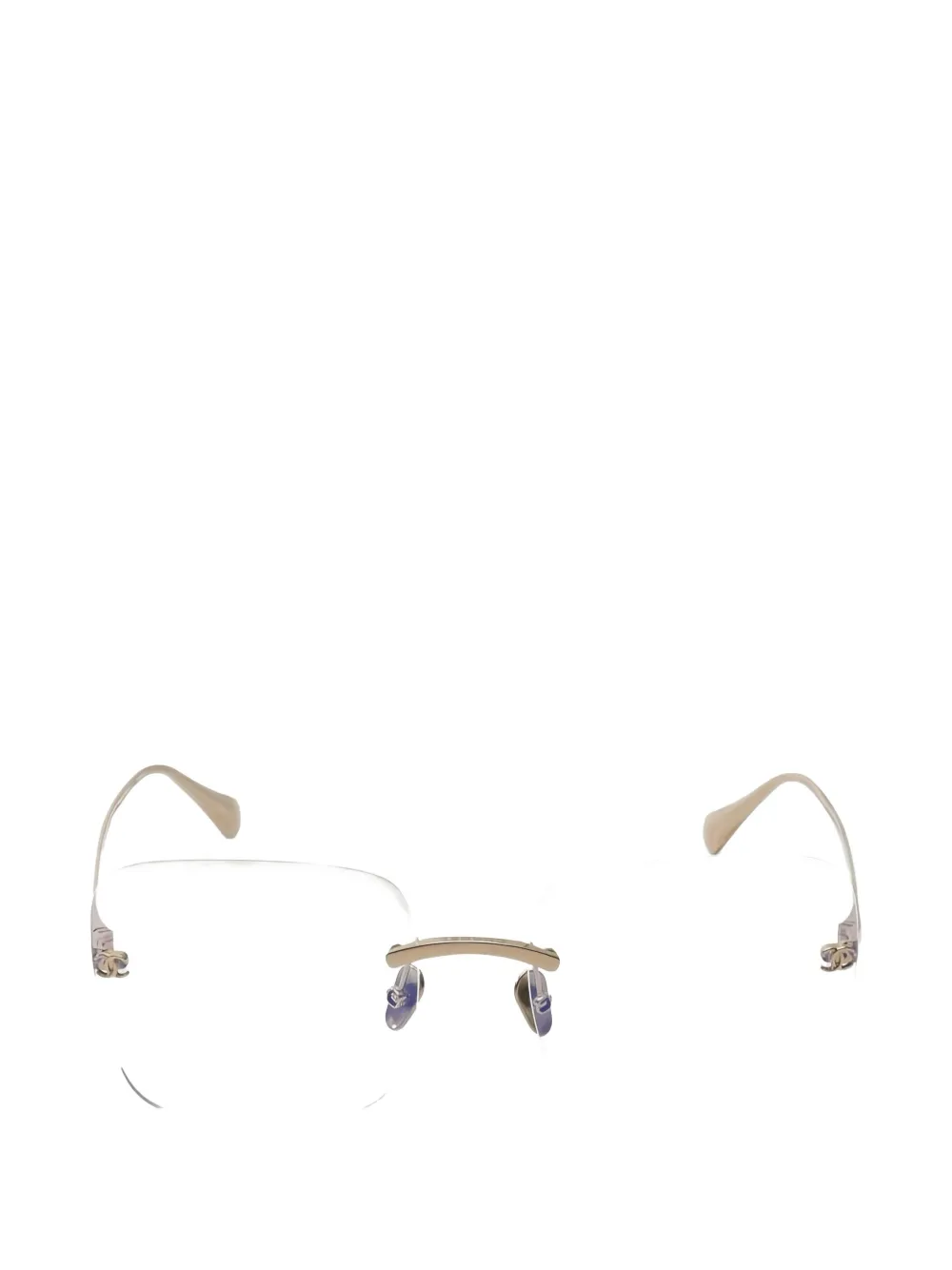 Pre-owned Chanel 1986-1988 Cc Square-frame Sunglasses In Gold