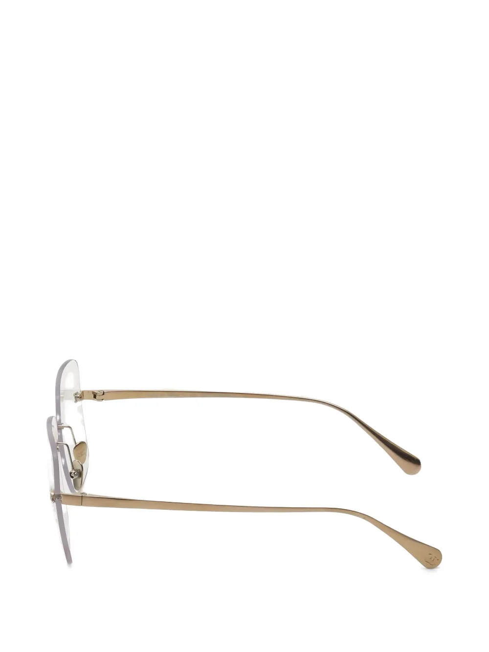 Pre-owned Chanel 1986-1988 Cc Square-frame Sunglasses In Gold
