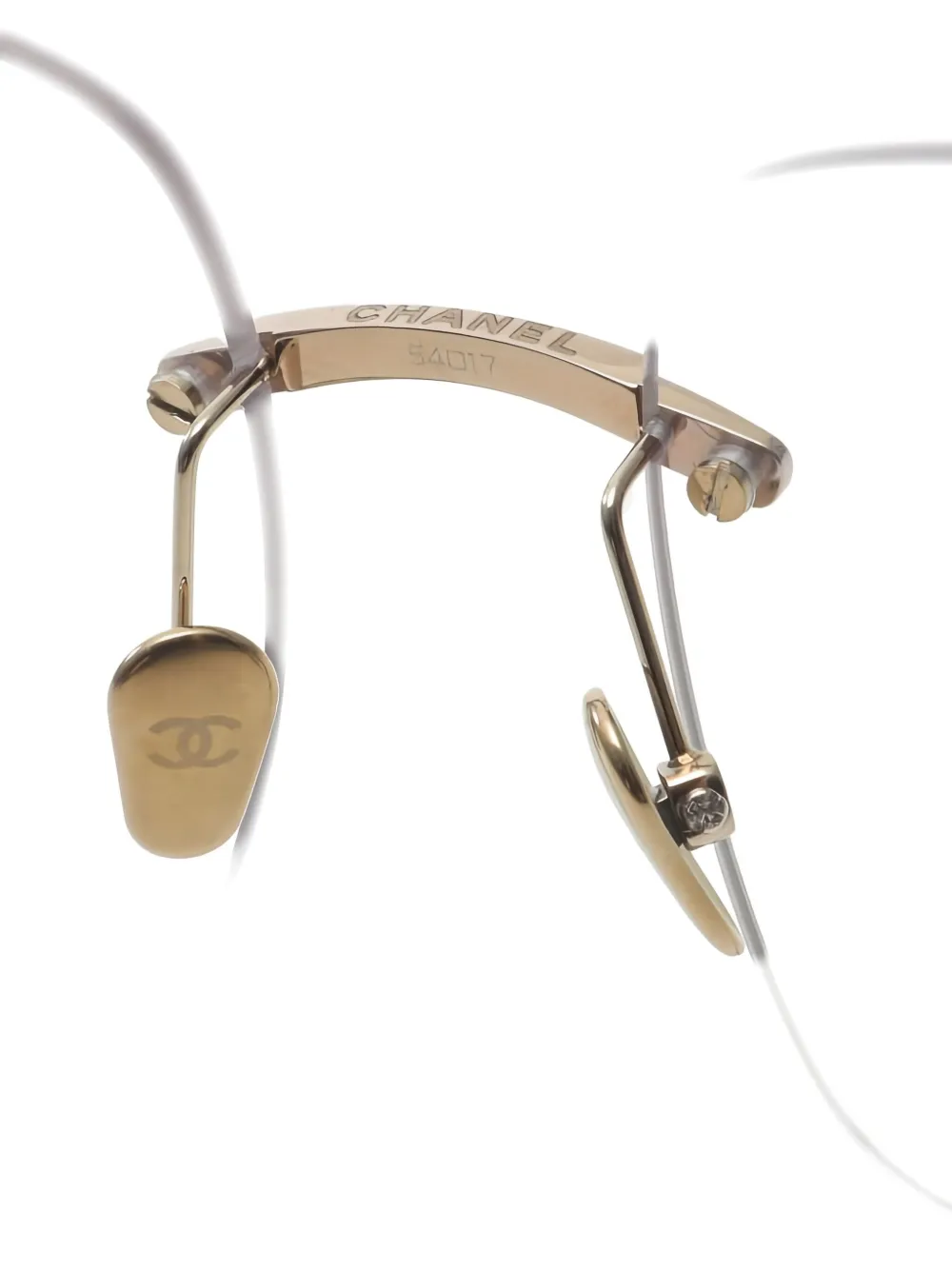 Pre-owned Chanel 1986-1988 Cc Square-frame Sunglasses In Gold