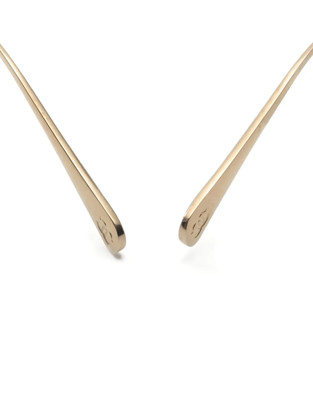 Pre-owned Chanel 1986-1988 Cc Square-frame Sunglasses In Gold