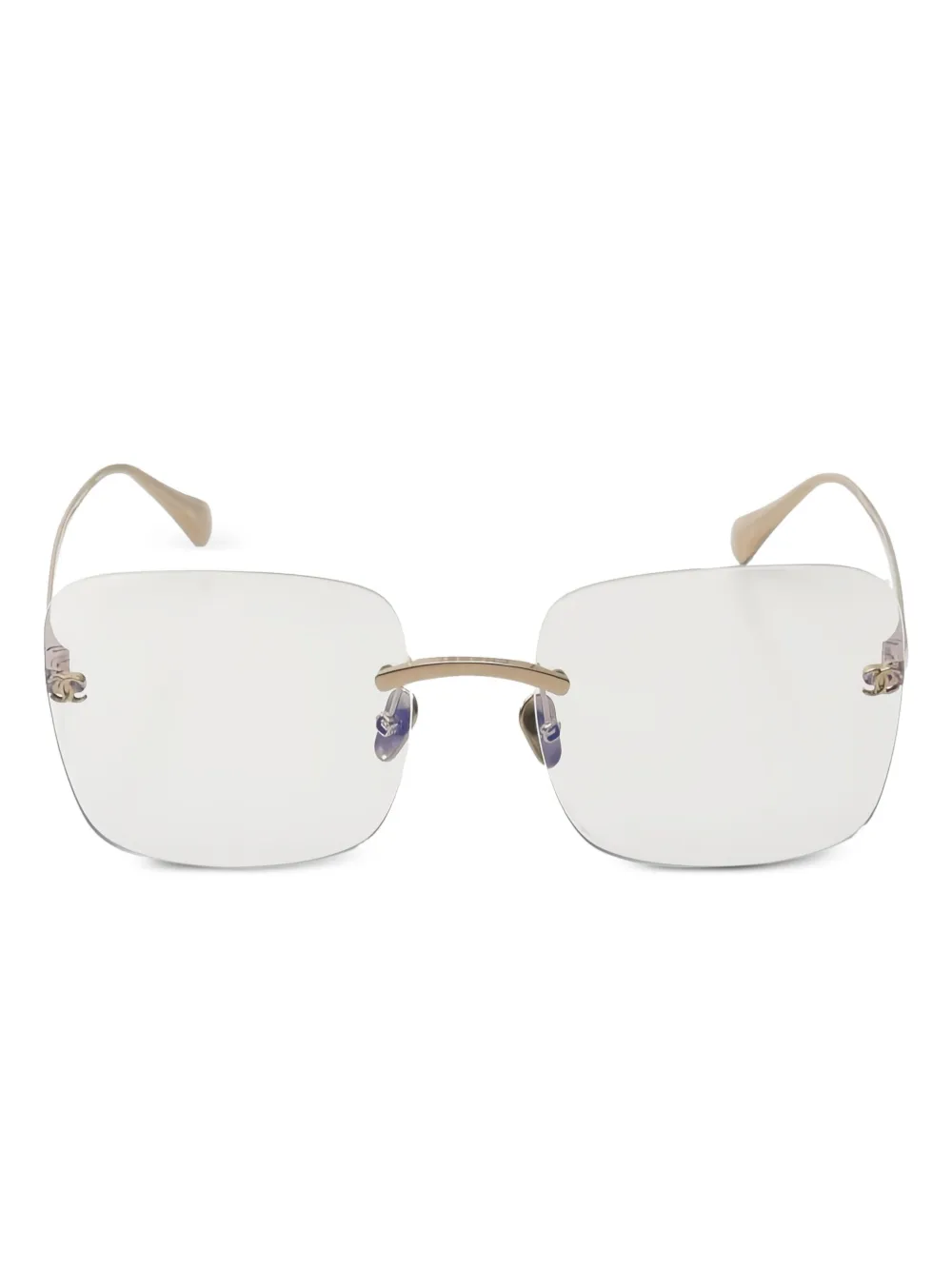 CHANEL Pre-Owned 1986-1988 ココマーク スクエアサングラス - ゴールドトーン CHANEL Pre-Owned 1986-1988 ココマーク スクエアサングラス - ゴールドトーン