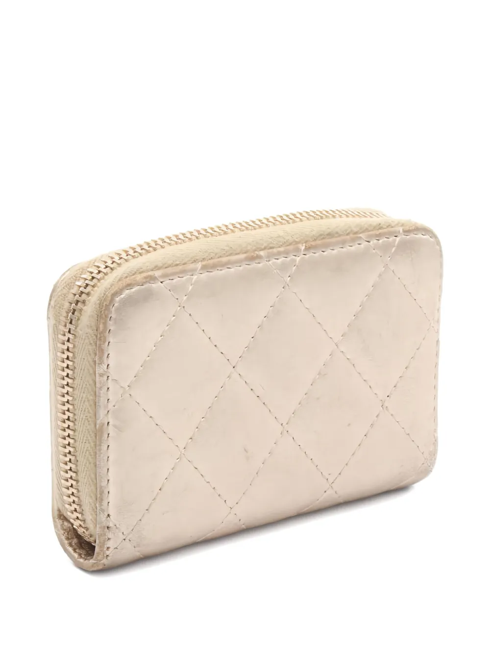 Pre-owned Chanel 2014 Zip-closure Wallet In Gold
