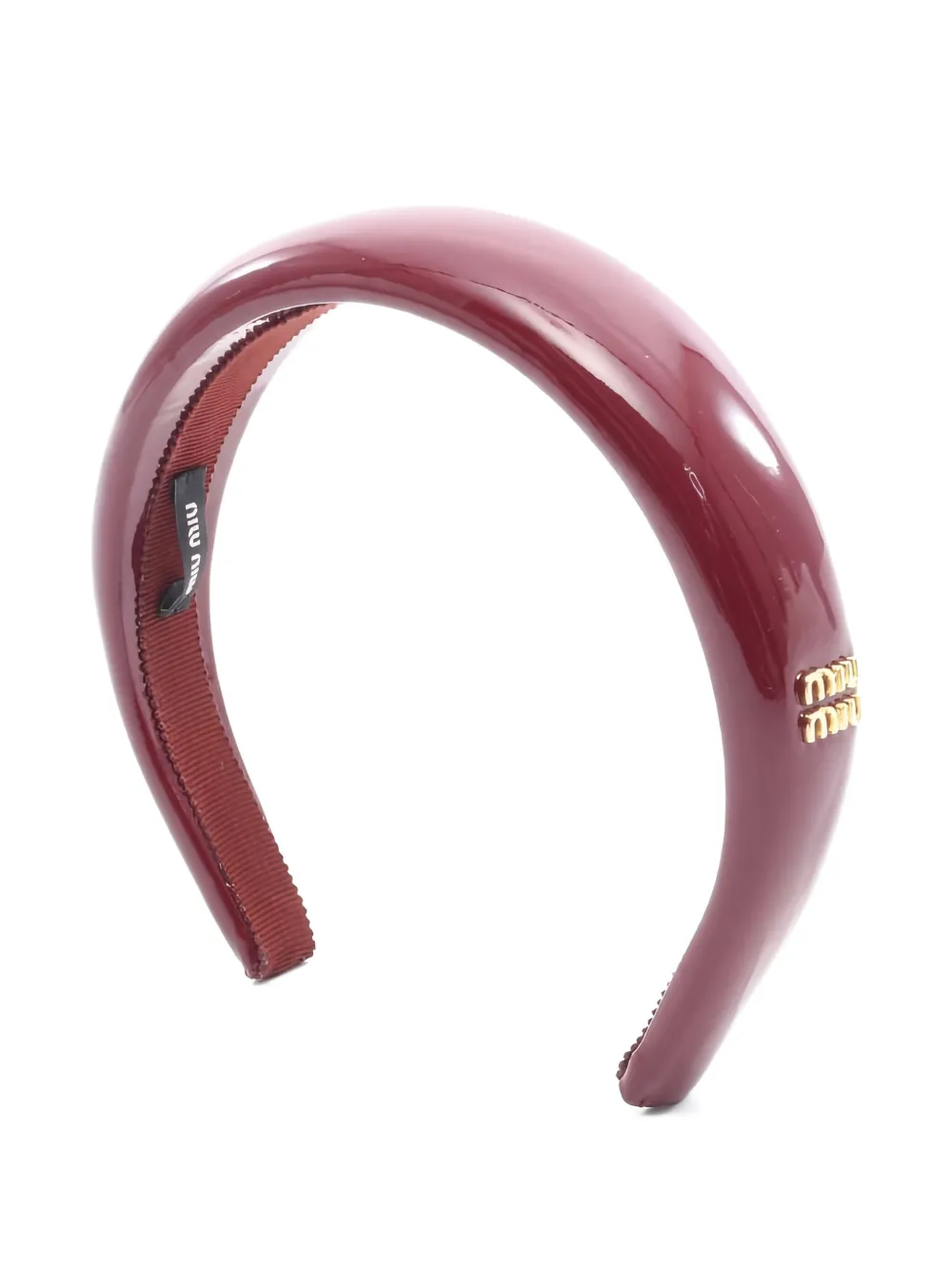 Pre-owned Miu Miu 2000s Patent Leather Headband In Red