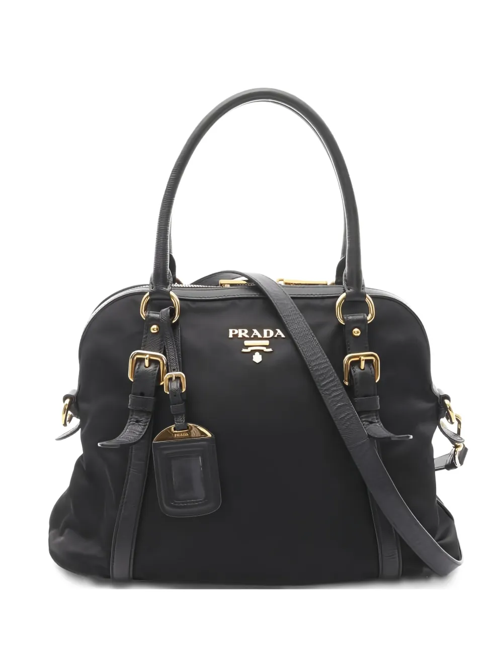 Prada Pre-Owned 2000s サフィアーノ テスート ハンドバッグ - ブラック Prada Pre-Owned 2000s サフィアーノ テスート ハンドバッグ - ブラック