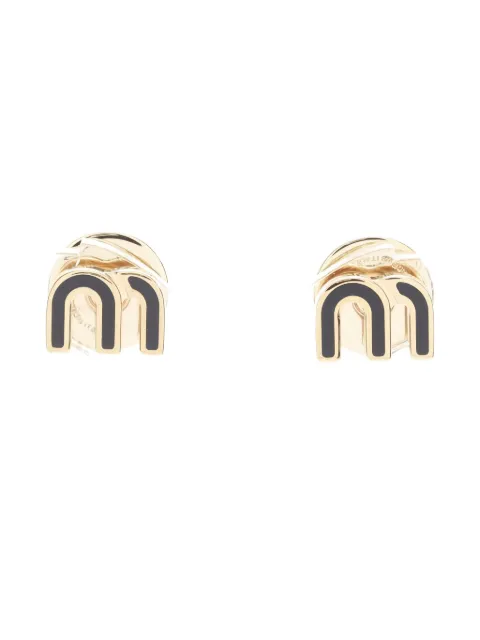 Miu Miu Pre-Owned logo-plaque earrings