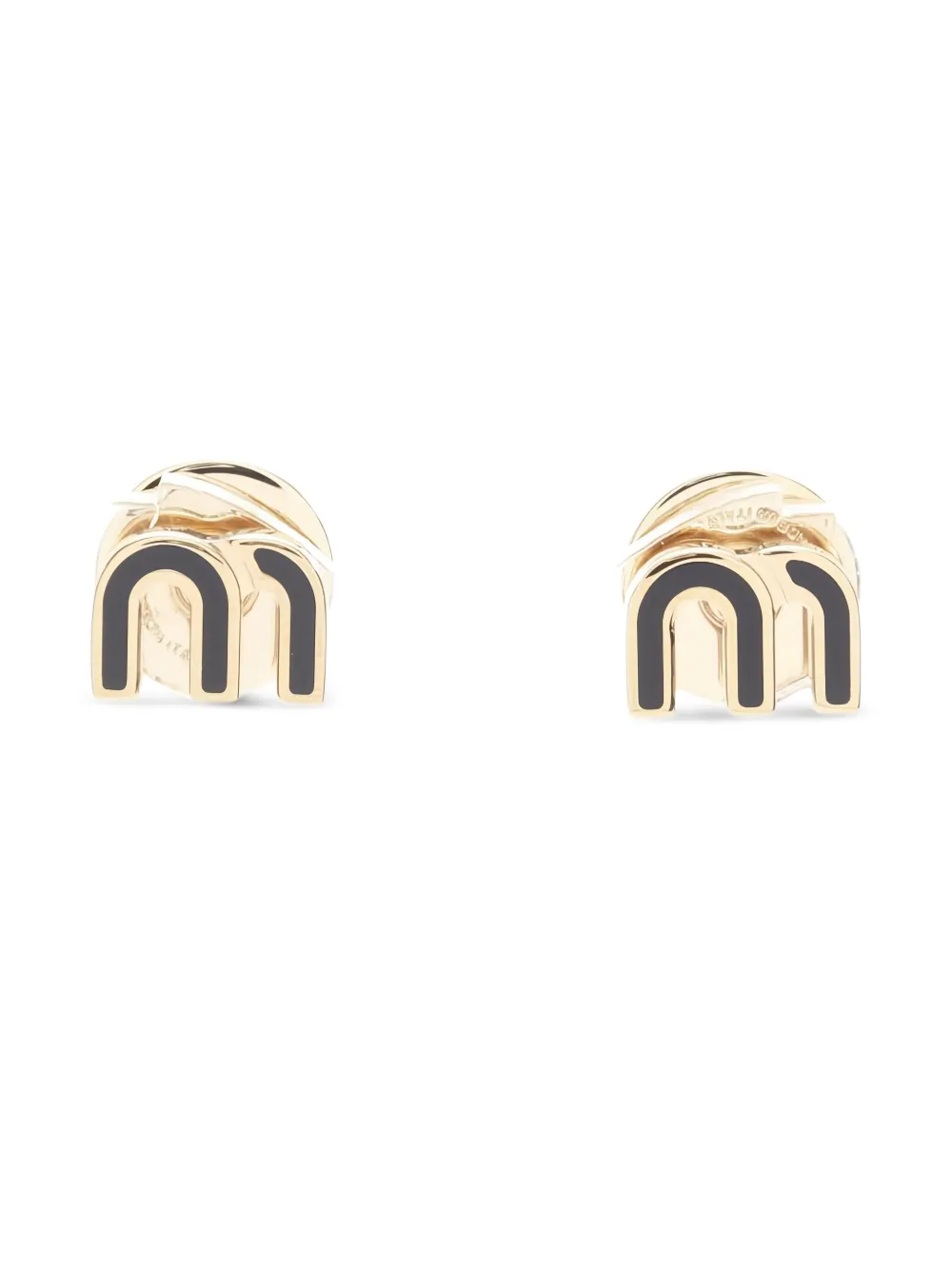Miu Miu Pre-Owned øreringe med logoplade | guldtonet | Image 1