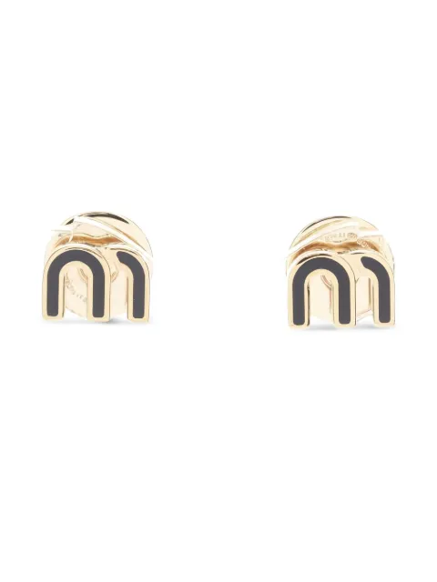 Miu Miu Pre-Owned pendientes con placa del logo