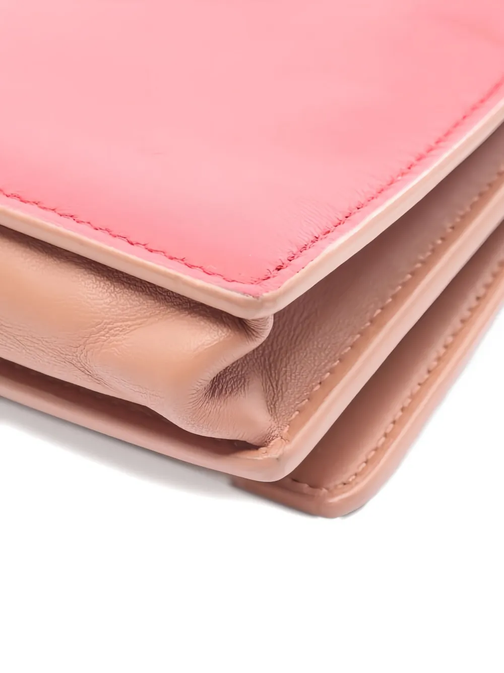 Pre-owned Bottega Veneta Intrecciato Chain Wallet Leather In Red