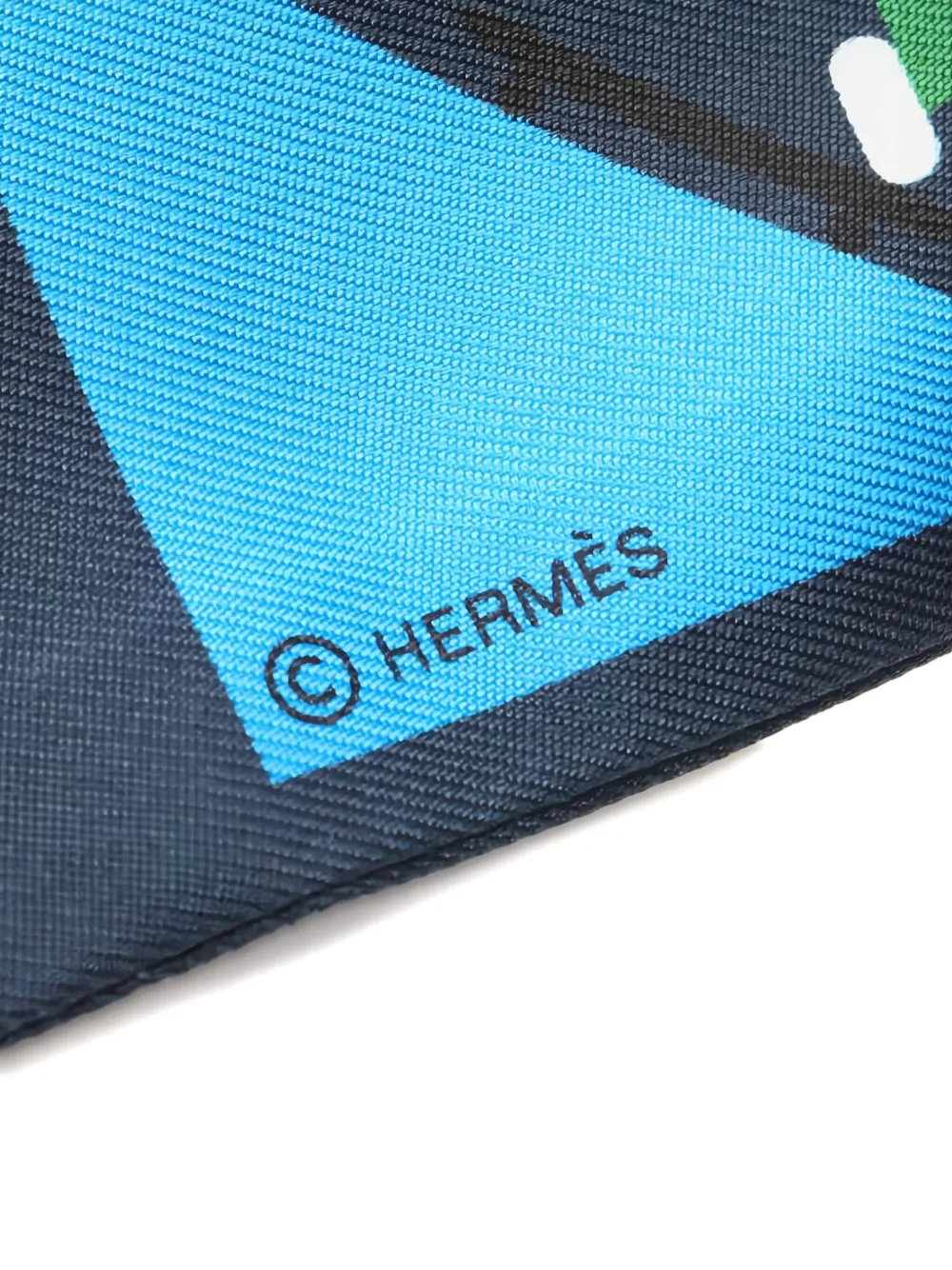 Pre-owned Hermes 2010s Twilly Figures Libres Scarf In Blue