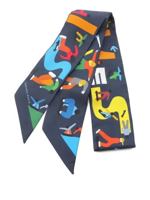 Hermès Pre-Owned 2010s Twilly Figures Libres scarf