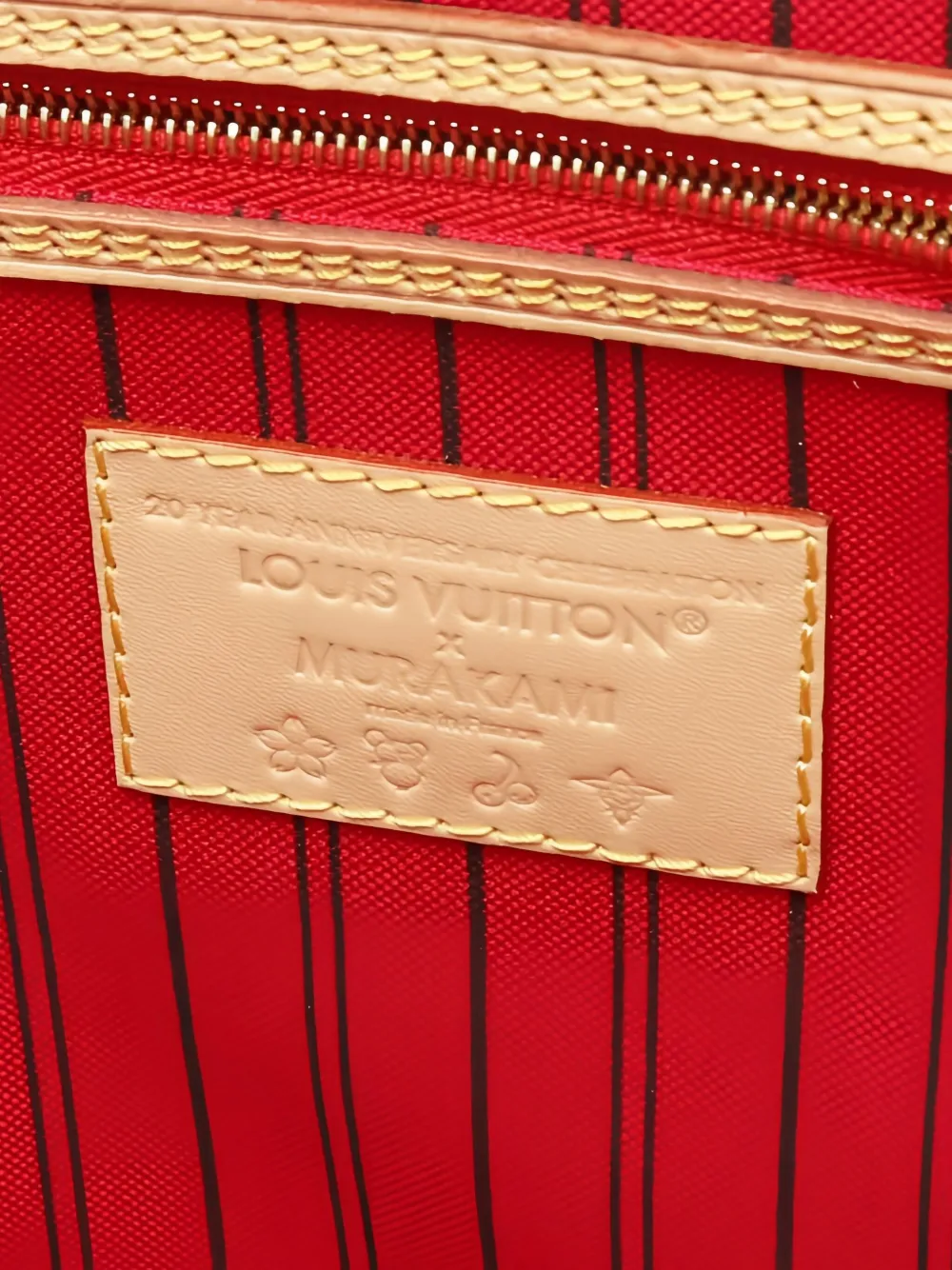 Pre-owned Louis Vuitton 2021s Neverfull Mm Cherry-print Shoulder Bag In Brown