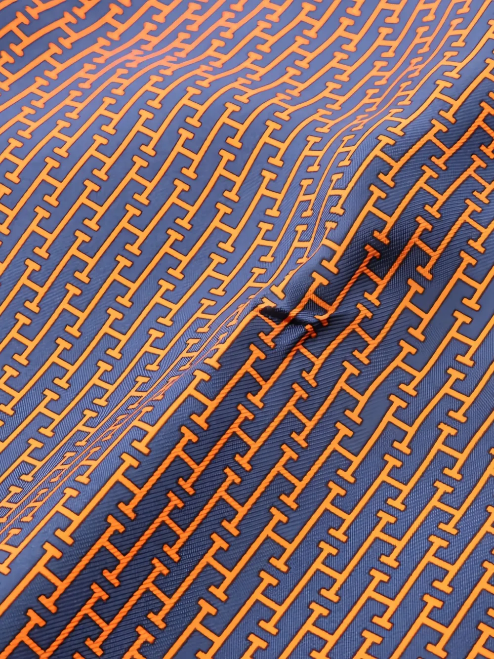 Pre-owned Hermes 2010s Patterned Reversible Scarf In Blue