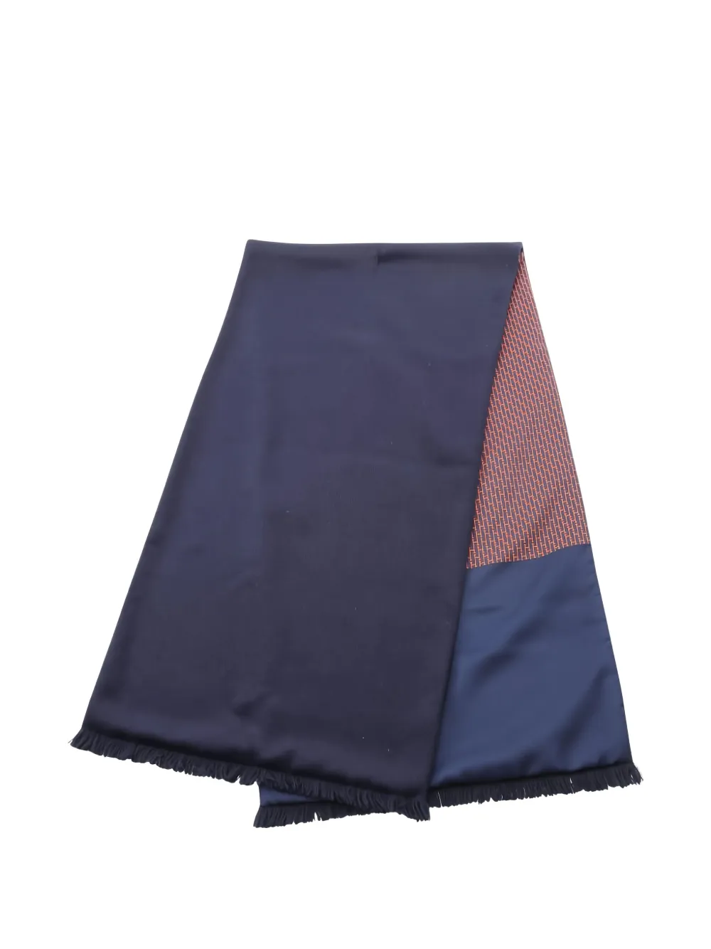 Pre-owned Hermes 2010s Patterned Reversible Scarf In Blue