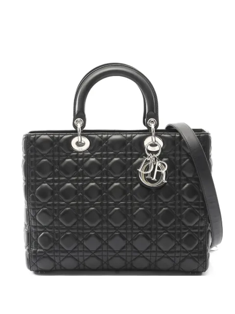 Christian Dior Pre-Owned 2010s large Lady Dior cannage tote bag