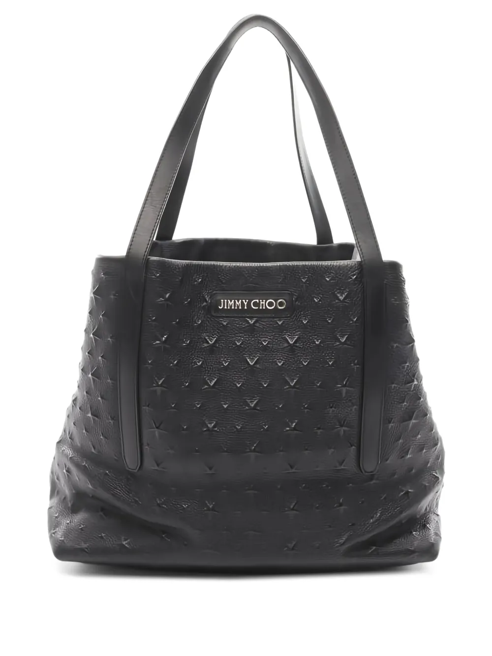 Jimmy Choo Pre-Owned 2000s Sara M star-embossed leather tote bag | Black | Image 1