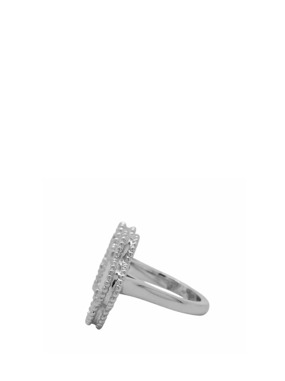 VAN CLEEF & ARPELS Pre-owned 2025 18k White Gold And Mother Of Pearl Magic Alhambra Between The Finger Ring In Silver