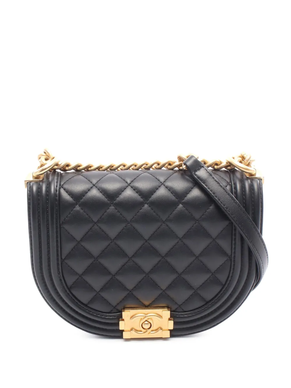 CHANEL Pre-Owned 2021-2025 スモール マトラッセ ラムスキン ボーイ メッセンジャー ショルダーバッグ - CHANEL Pre-Owned 2021-2025 スモール マトラッセ ラムスキン ボーイ メッセンジャー ショルダーバッグ -