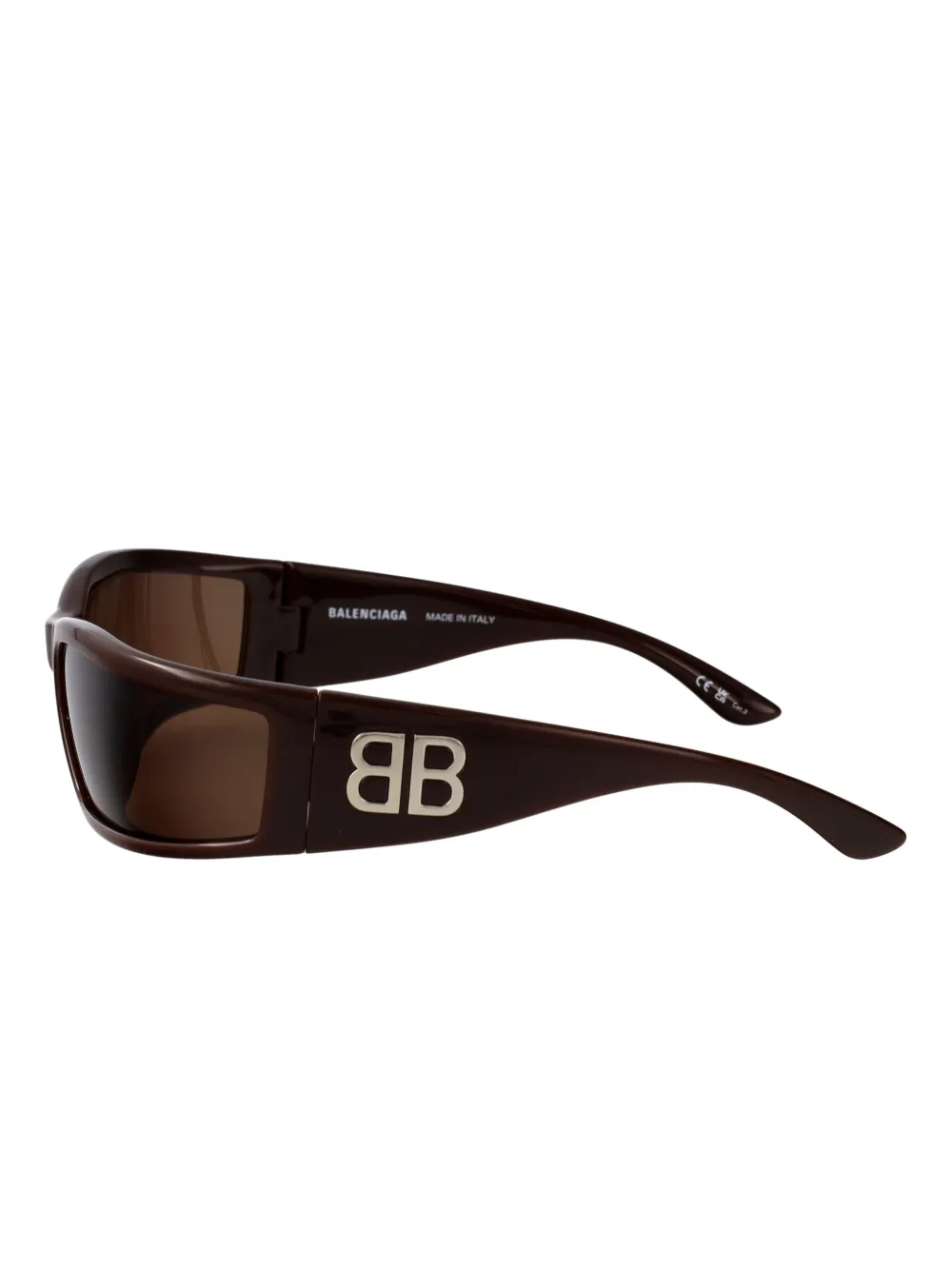 Balenciaga Eyewear Zonnebril met rechthoekig montuur en logo Bruin