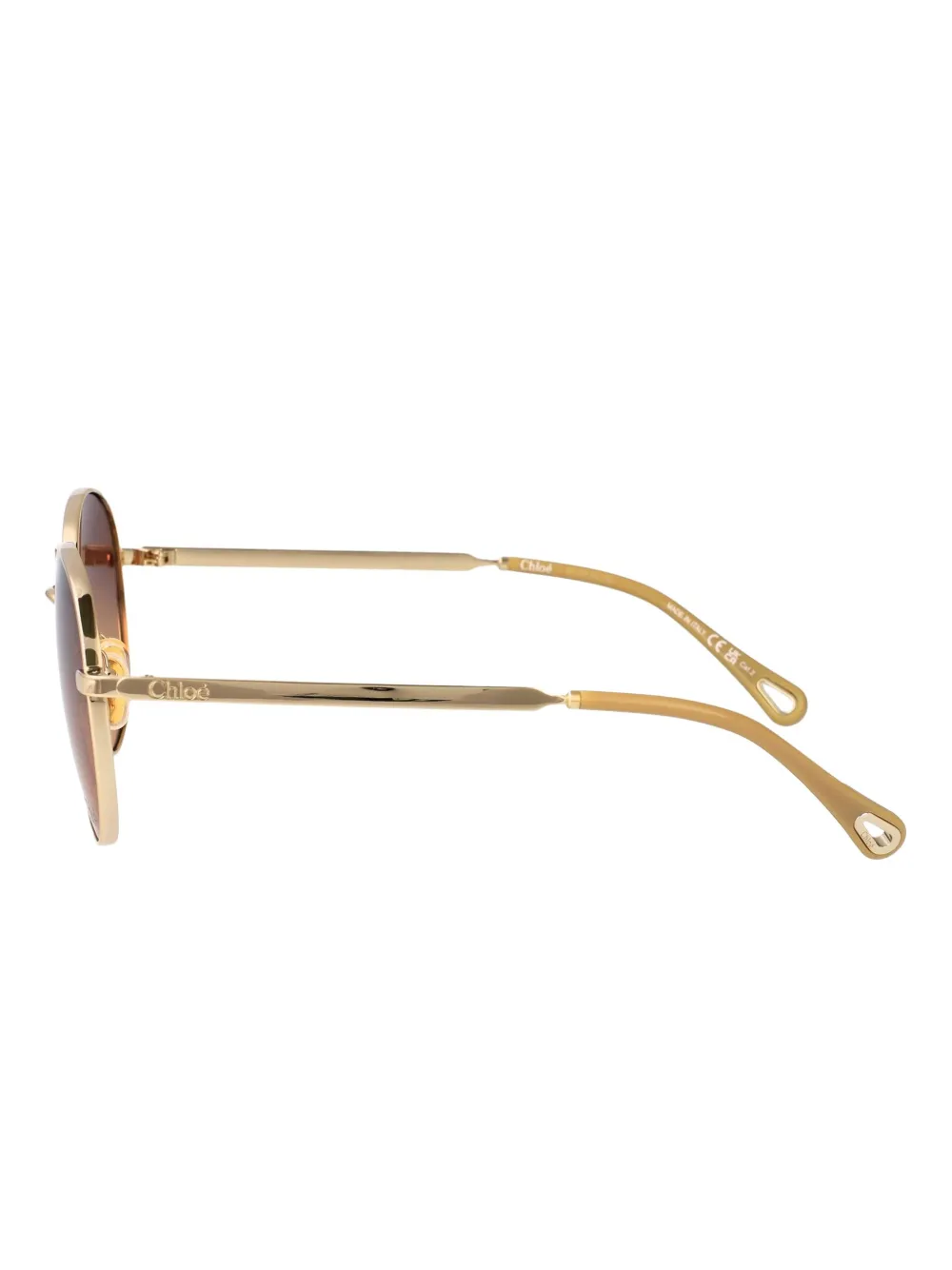 Chloé Eyewear Zonnebril met rond montuur Goud