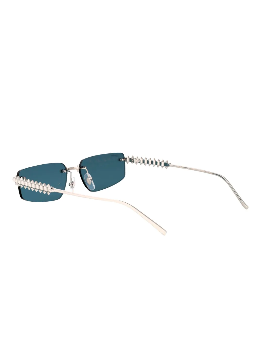 Cartier Eyewear Zonnebril met rechthoekig montuur en studs Blauw