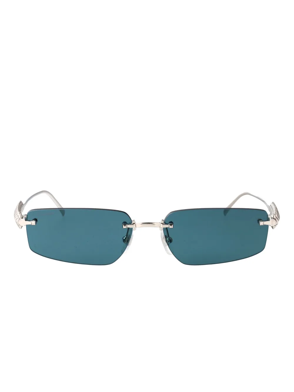 Cartier Eyewear studded rectangle-frame sunglasses - Blu